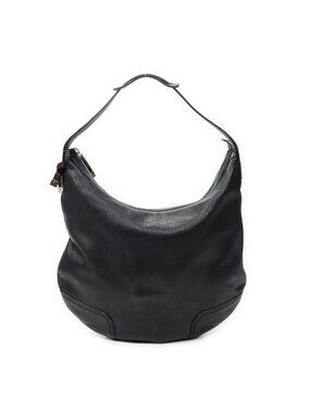 Gucci Large Web Prince Hobo Black Gray Calfskin Leather